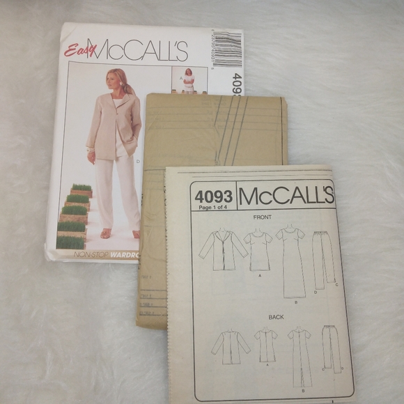 McCall's 4093 Misses unlined jacket tunic dress pants EASY sz 6-8-10-12 - Picture 3 of 5